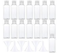 Botellas de Viaje，15 Piezas 50 Ml Botella plástica cosmética Transparente Botella de Muestra Rellenables para Champú Crema Loción Artículos de Tocador
