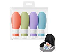 Botellas de viaje, botellas de tocador de viaje,4x Botellas de líquido de viaje | Accesorios de viaje portátiles, recipientes líquidos de tamaño de viaje recargable recargable para protector solar, ja