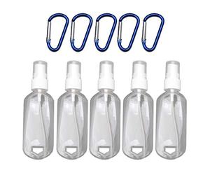 Botellas de viaje de 50 ml, llavero para acondicionador de manos, artículos de tocador, botellas vacías recargables para mano con clip