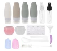 Botellas de Viaje de Silicona Pp, Kit Rellenable para Loción | Organización de Aseo, Formato Portátil para Viajes de Trabajo y Gimnasio, Bolsa y Tapa Incluidas