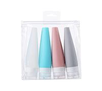 Botellas de viaje de silicona, recipiente cosmético, portátil, a prueba de fugas, contenedor de viaje, artículos de tocador rellenables, artículos de tocador para loción, champú, crema facial, jabón