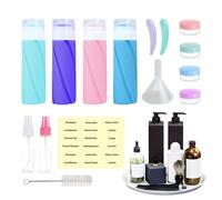 Botellas de viaje para jabón | Set de botellas de spray líquido pequeñas - Set de contenedores cosméticos antifugas para crema facial y gel de ducha | Accesorios de ducha para maleta de vacaciones