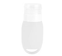 Botellas de viaje recargables, botella de silicona portátil con tapa, mini botellas vacías reutilizables para artículos de tocador de viaje, champú y acondicionador (Blanco)