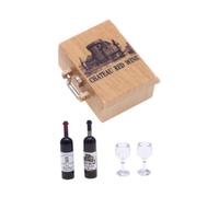 AWHAO Botellas de Vino en Miniatura Accesorios de decoración de casa de muñecas Cazas de Bebidas Mini Copas Adornos con Estuche Mini Copas de, Castillo