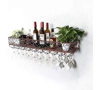 Botellas de vino y soporte para copas de hierro forjado montado en la pared soporte de copa de gran capacidad adecuado para el hogar, bodega, bar, espectáculo de vinos (Color: A Tamaño: 12025 cm)