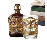 Botellas de whisky, 350 ml, diseño de águila 1776-2026, botella de licor del 4 de julio, juego de vasos de whisky | para el día de los veteranos, hogar, bar, , vacaciones, reunión, boda