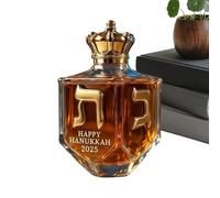 Botellas de whisky - Botella de licor decorativa de vidrio transparente | Elegante dispensador de vino vacío con diseño pintado en oro | para vodka familiar, vodka, bourbon, tequila, tequila
