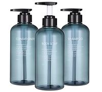 Botellas dispensadoras de champú y acondicionador, 3 Piezas de 16.9 onzas/500 ml, Botella vacía de plástico Recargable, Juego de Botellas de loción