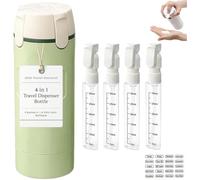 Botellas Dispensadoras De Viaje 4 En 1 │ Set De Botellas De Aseo A Prueba De Fugas, Recargables Y Exprimibles │ Set Portátil De 4 Piezas Con Recipiente De 30 Ml (Verde)