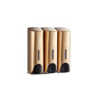 Botellas Dispensadores de jabón for encimera Dispensador Manual Pared Ducha y loción for hoteles Decoración estética de Cocina(Gold,C)