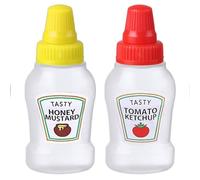 Botellas exprimibles de ensalada - Contenedores de salsa para lonchera, recipientes de salsa multiusos aptos para alimentos para azúcar de arce, tomate, barbacoa y más