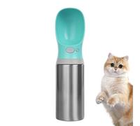 Botellas para perros | Dispensador de agua portátil de acero inoxidable para cachorros de 400 ml, dispensador de acero inoxidable a prueba de fugas para viajes, coche, camping