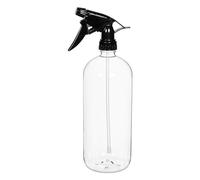 Botellas para Pulverizar de 1L, Transparente. Packs a Elegir de 6 y 12 Unidades. Pistola Negra Pulverizadora para Vaporizar Líquidos. Envases de Plástico de 28 cm de Alto x 8,5 cm de Diámetro (12)