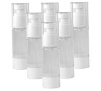 Botellas sin aire 6 piezas de 30 ml de botella de viaje de viaje portátil transparente con cubierta de polvo botellas de viaje reutilizables reutilizables para fragancia de tóner, plano.