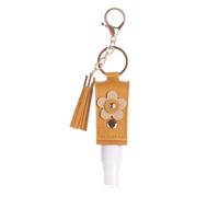 Botellas vacías de alcohol en aerosol de 30 ml, subembotellado tipo spray para desinfectante de manos y tóner, soporte para llavero con funda de cuero con borla, accesorio portátil para llaves