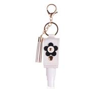 Botellas vacías de alcohol en aerosol de 30 ml, subembotellado tipo spray para desinfectante de manos y tóner, soporte para llavero con funda de cuero con borla, accesorio portátil para llaves