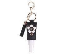 Botellas vacías de alcohol en aerosol de 30 ml, subembotellado tipo spray para desinfectante de manos y tóner, soporte para llavero con funda de cuero con borla, accesorio portátil para llaves