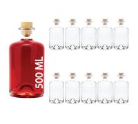 Botellas vacías de farmacia Slkfactory de 500 ml, 3, 4, 6 o 10 unidades, para vino, licor, aceite o vinagre, de cristal 0,5 litros 10 unidades Weiß