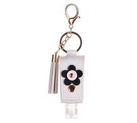 Botellas vacías de jabón de manos recargables, contenedor de cosméticos, llavero para artículos de tocador, champú, botellas de líquido, llavero con botellas recargables, White, Mass Beauty