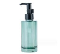 Botellas vacías de vidrio para cosméticos, 100 ml, a prueba de fugas, dispensador de aceite esencial, botella redonda recargable con cabezal de bomba negro para loción, crema, esencia, champú, lavado