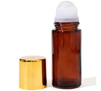 Botellas Vacías Rollerball de 50 Ml, Botella Roll on de Vidrio Ámbar con Cristal para Aceites Esenciales, Envases de Desodorante Vacío Recargables para Viajes, Blanco