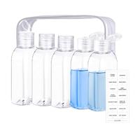 Botellas Viaje Set - Envases Rellenables Líquidos, Frascos Cosméticos Reutilizables, Botellas Transparentes Antifugas 100 ml | Organización Líquidos para Hogar Gimnasio Camping Vacaciones