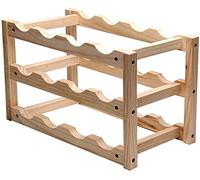 Botellero apilable de madera para 12 botellas, decoración de estilo europeo, estante de vino simple, para sala de estar, hogar, colores primarios, vida interesante