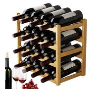 Botellero apilable - Soporte de madera para 20 botellas, organizador de