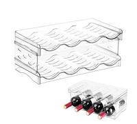 Botellero apilable, soporte para botellas de vino de plástico con capacidad para hasta 8 botellas, armario de bebidas para botellas, soporte para botellas de agua, para frigorífico, armario, oficina