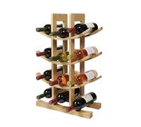 Relaxdays Botellero de bambú para 12 Botellas, 41 x 30 x 14,5 cm, Natural, para Vino Tinto y Blanco