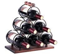 Botellero, Botellero Encimera con Asa, 6 Botellas, Material metálico, para Armario, Despensa, Bar Y Mesa, 30 * 16 * 32.5cm(Bronze)