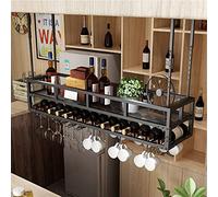 Botellero colgante de techo, soporte para botellas de vino, soporte para copas de vino invertido, soporte de hierro forjado para plantas de restaurante, soporte de exhibición para bar, fácil