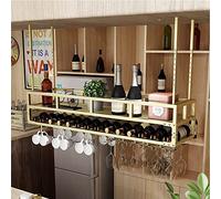 Botellero colgante de techo, soporte para botellas de vino, soporte para copas de vino invertido, soporte de hierro forjado para plantas de restaurante, soporte de exhibición para bar, fácil