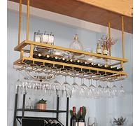 Botellero Colgante Industrial con Luces, Soporte para Copas Ajustable y Estante, Barra de Techo metálica de 2 Niveles, botellero para Copas de Vino, Elegante Soporte para Botellas