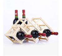 Botellero creativo plegable para botellas de vino, práctico gabinete decorativo para sala de estar, estantes de exhibición de vino tinto de madera (tamaño: 10 botellas-1)