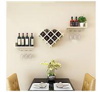 Botellero de 5 piezas en forma de corazón montado en la pared con estante de almacenamiento, creativo, moderno, simplicidad, multifuncional, estante de pared (color: roble Tamaño: B) (roble B)