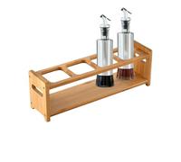 Botellero de aceite de madera | Estante para botellas de aceite de encimera de cocina de 4 agujeros, expositor de mesa para estantes de cocina, organización de armarios