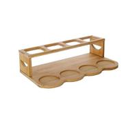 Botellero de aceite | Soporte de almacenamiento de aceite de oliva | Organizador de botellas de vinagre | Pantalla de almacenamiento de madera de 2 capas | Organizador de especias compacto para