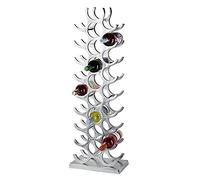 Botellero de aluminio plateado de lujo - Botellero moderno de metal Raw - Soporte para botellas de champán, vino y champán - 101 cm XXL