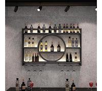 Botellero De Hierro De Estilo Industrial,Enfriador De Vino Montado En La Pared,Botellero De Almacenamiento Multifuncional,Estante De Exhibición De Vidrio De Vino,Soporte para Copas De Vino (Size : 10