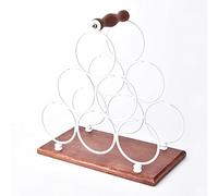 Botellero de hierro forjado, estante de vidrio de mesa, botellero para 6 botellas, decoración del hogar galvanizada antioxidante, almacenamiento en bodega para sala de estar y restaurante (B) Beauty