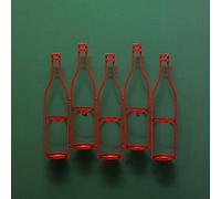 Botellero de hierro forjado montado en la pared con forma de botella, estilo industrial simple, de metal, decorativo, duradero y elegante, color dorado