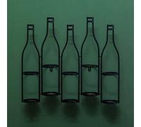 Botellero de hierro forjado montado en la pared con forma de botella, estilo industrial simple, de metal, decorativo, duradero y elegante, color dorado