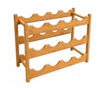 Botellero de Madera de 3 Niveles para 12 Botellas 43×21×31 cm XZ-22286