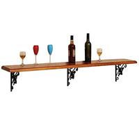 Botellero de madera de pino montado en la pared, estantes flotantes, retro, para cocina, bar, restaurante, pequeño estante de vino (tamaño: 100 x 25 x 3 cm)