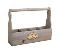 Botellero de madera gris 34x9,5x10/26,5