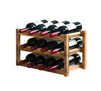 Botellero de madera maciza estilo europeo para decoración del hogar y restaurante pequeño (color: marrón)