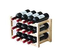Botellero de madera maciza estilo europeo para decoración del hogar y restaurante pequeño (color: marrón)