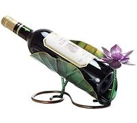Botellero de metal con personalidad de loto montado en la pared, estante de vino creativo para sala de estar, estilo simple, pequeño estante para vino