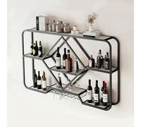 Botellero de metal montado en la pared con portavasos, estilo industrial para el hogar, restaurante, bar y cocina, solución de almacenamiento que ahorra espacio